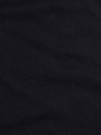 Jersey Knit Long Sleeve Polo Shirt in Black