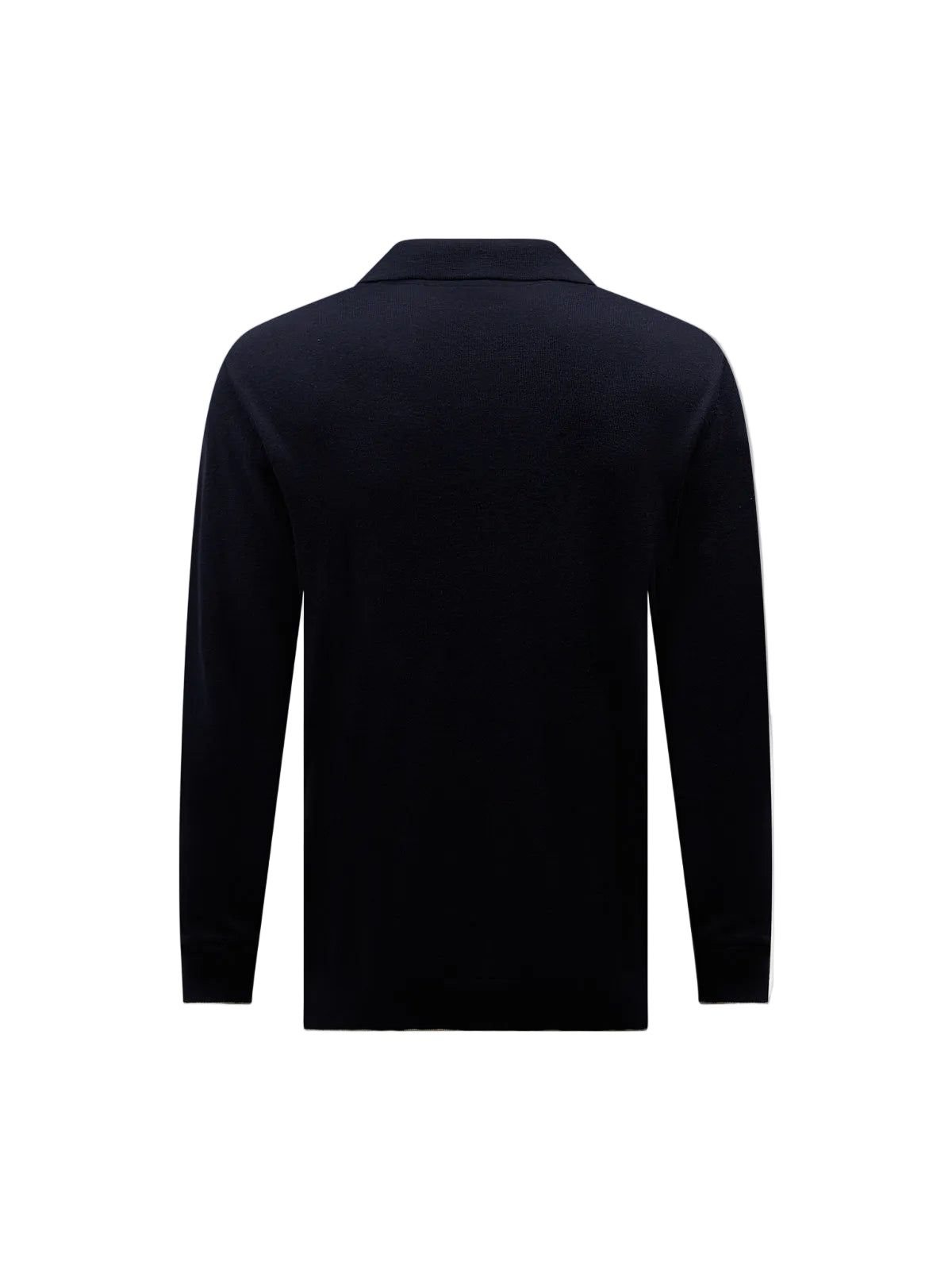 Jersey Knit Long Sleeve Polo Shirt in Dark Sapphire Navy