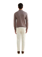 Jersey Knit Long Sleeve Polo Shirt in Iron