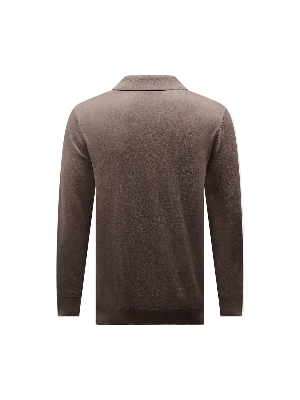 Jersey Knit Long Sleeve Polo Shirt in Iron