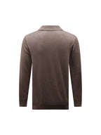 Jersey Knit Long Sleeve Polo Shirt in Iron