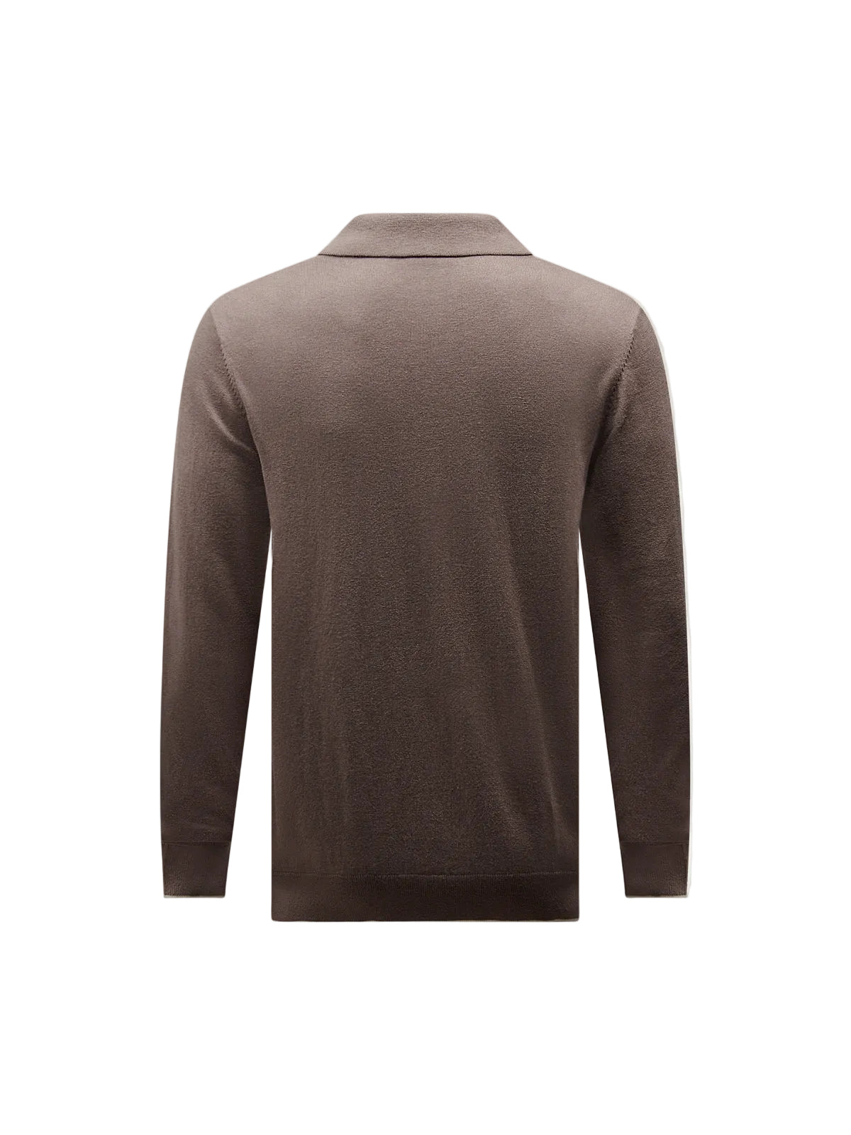 Jersey Knit Long Sleeve Polo Shirt in Iron