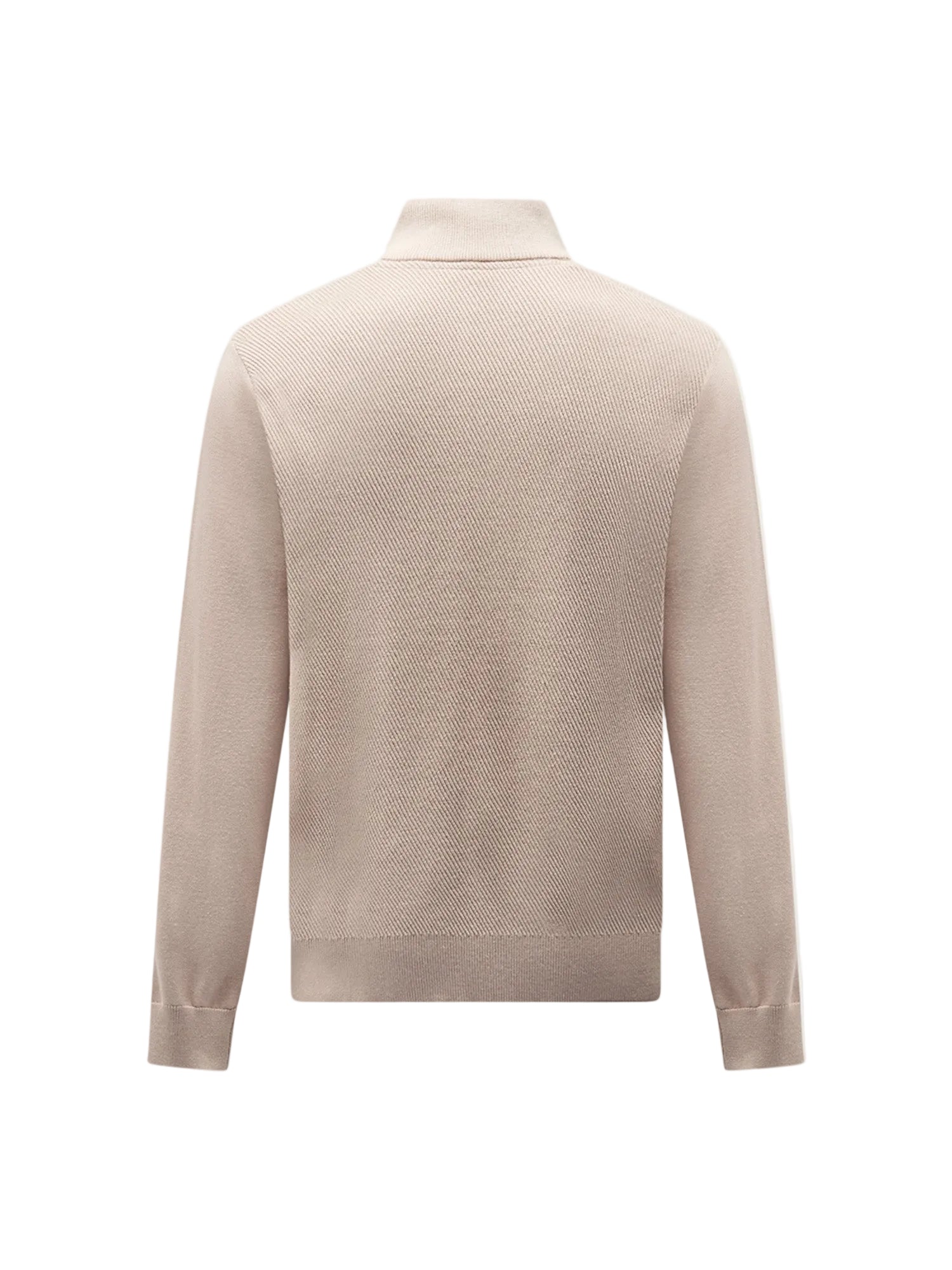 Cotton Blend Rib Knit ¼ Zip in Simply Taupe