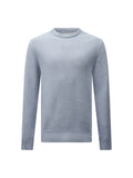 Cotton Honeycomb Knit Crew in Blue Blizzard