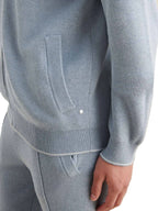 Milano Knit Zip Hoodie in Blue Blizzard