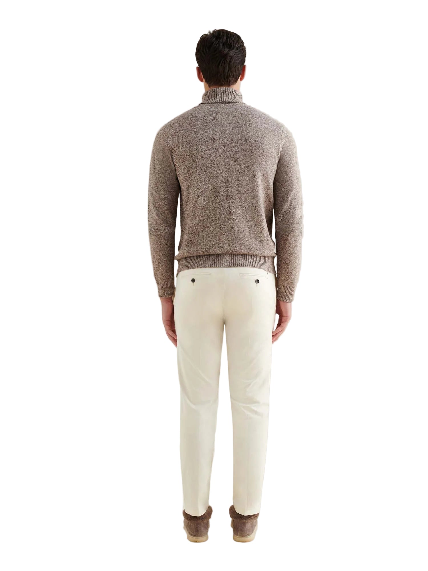 Twisted Yarn Knit Roll Neck in Simply Taupe