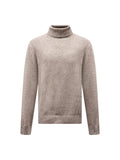 Twisted Yarn Knit Roll Neck in Simply Taupe