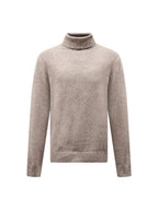 Twisted Yarn Knit Roll Neck in Simply Taupe