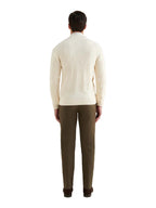 Cotton Knit Cardigan in Egret