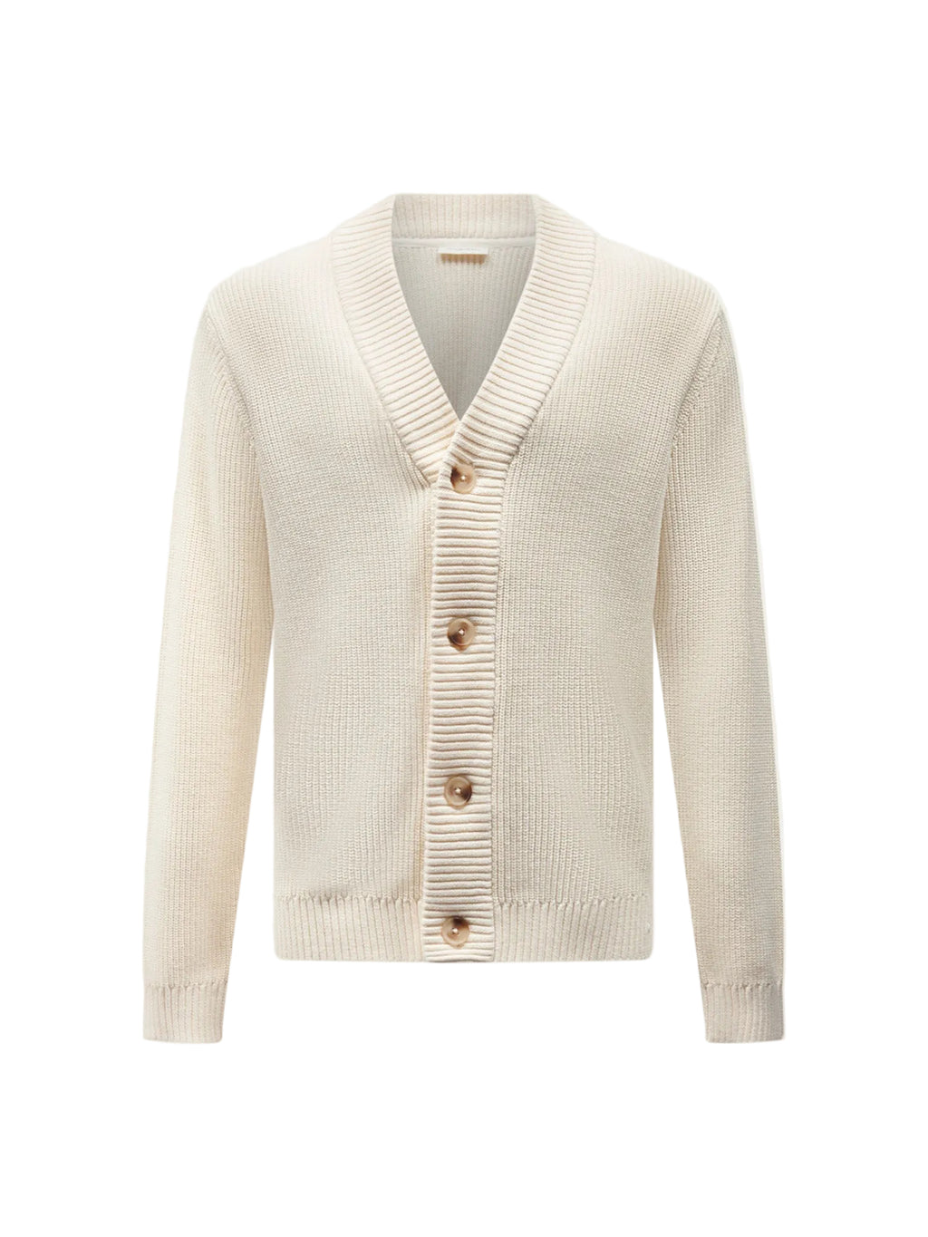 Cotton Knit Cardigan in Egret