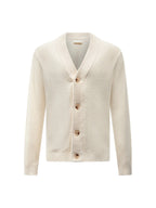 Cotton Knit Cardigan in Egret