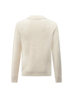 Cotton Knit Cardigan in Egret