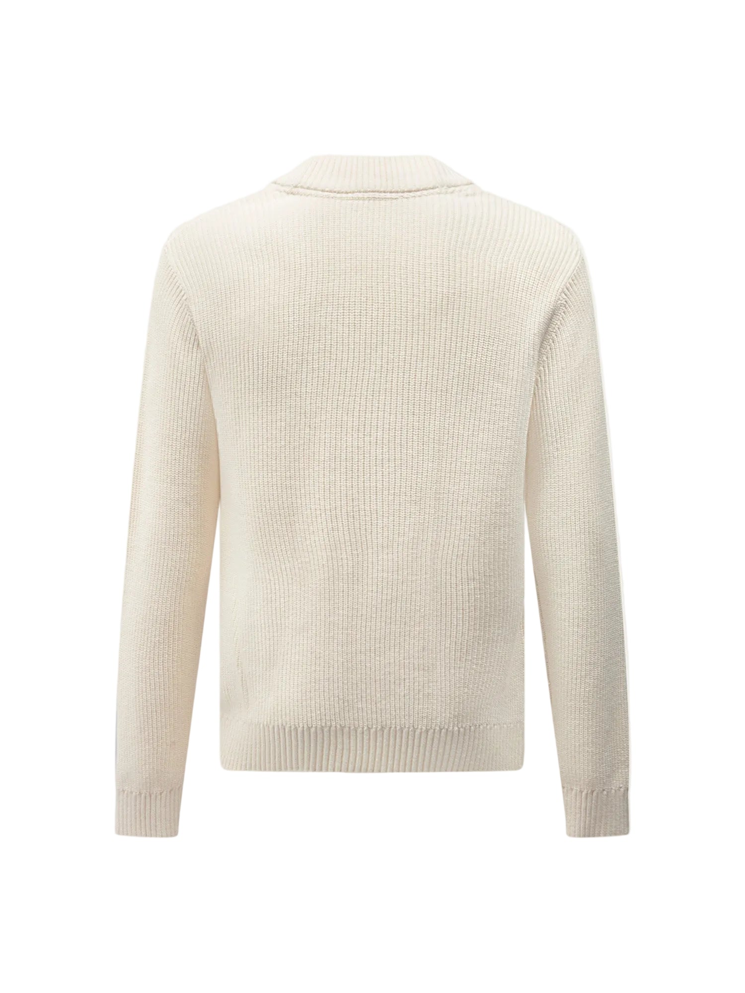 Cotton Knit Cardigan in Egret
