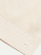 Cotton Knit Cardigan in Egret