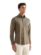 Jersey Hidden-Button Shirt in Sea Turtle
