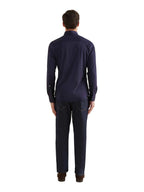 Jersey Hidden-Button Shirt in Dark Sapphire Navy