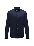 Jersey Hidden-Button Shirt in Dark Sapphire Navy