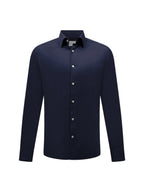 Jersey Hidden-Button Shirt in Dark Sapphire Navy