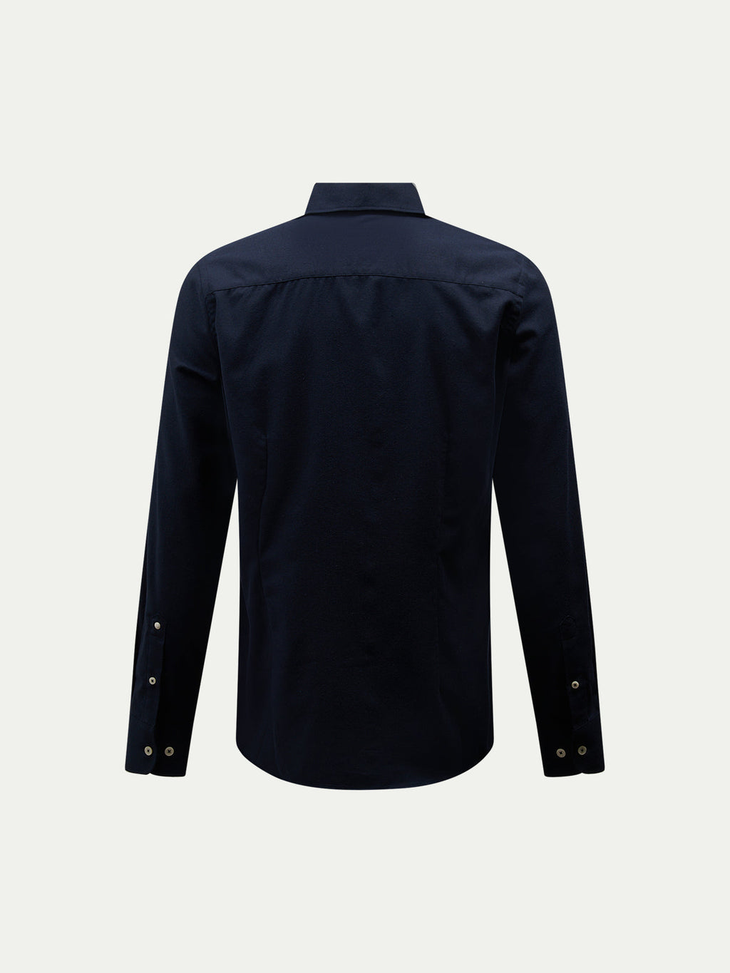 Flannel Herringbone Spread Collar Shirt in Dark Sapphire Navy