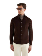 Micro Cord Button-Down Shirt in Java