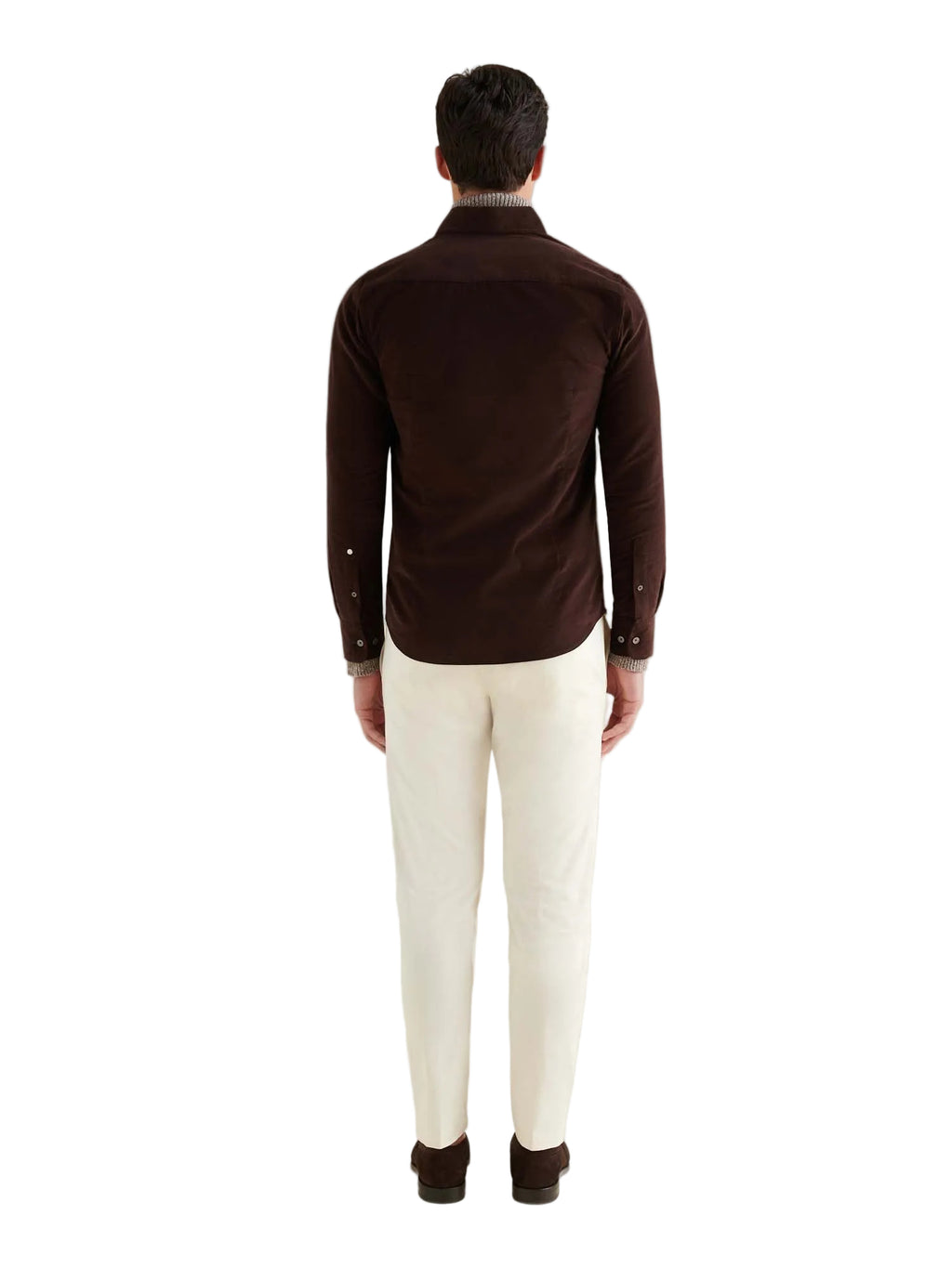 Micro Cord Button-Down Shirt in Java