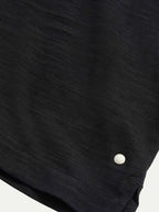 Slub Jersey Long Sleeve Polo Shirt in Black