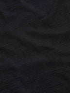 Slub Jersey Long Sleeve Polo Shirt in Black