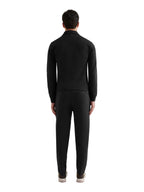Jersey Interlock Zip Funnel Sweat in Black