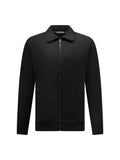 Jersey Interlock Zip Funnel Sweat in Black