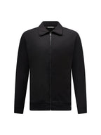 Jersey Interlock Zip Funnel Sweat in Black