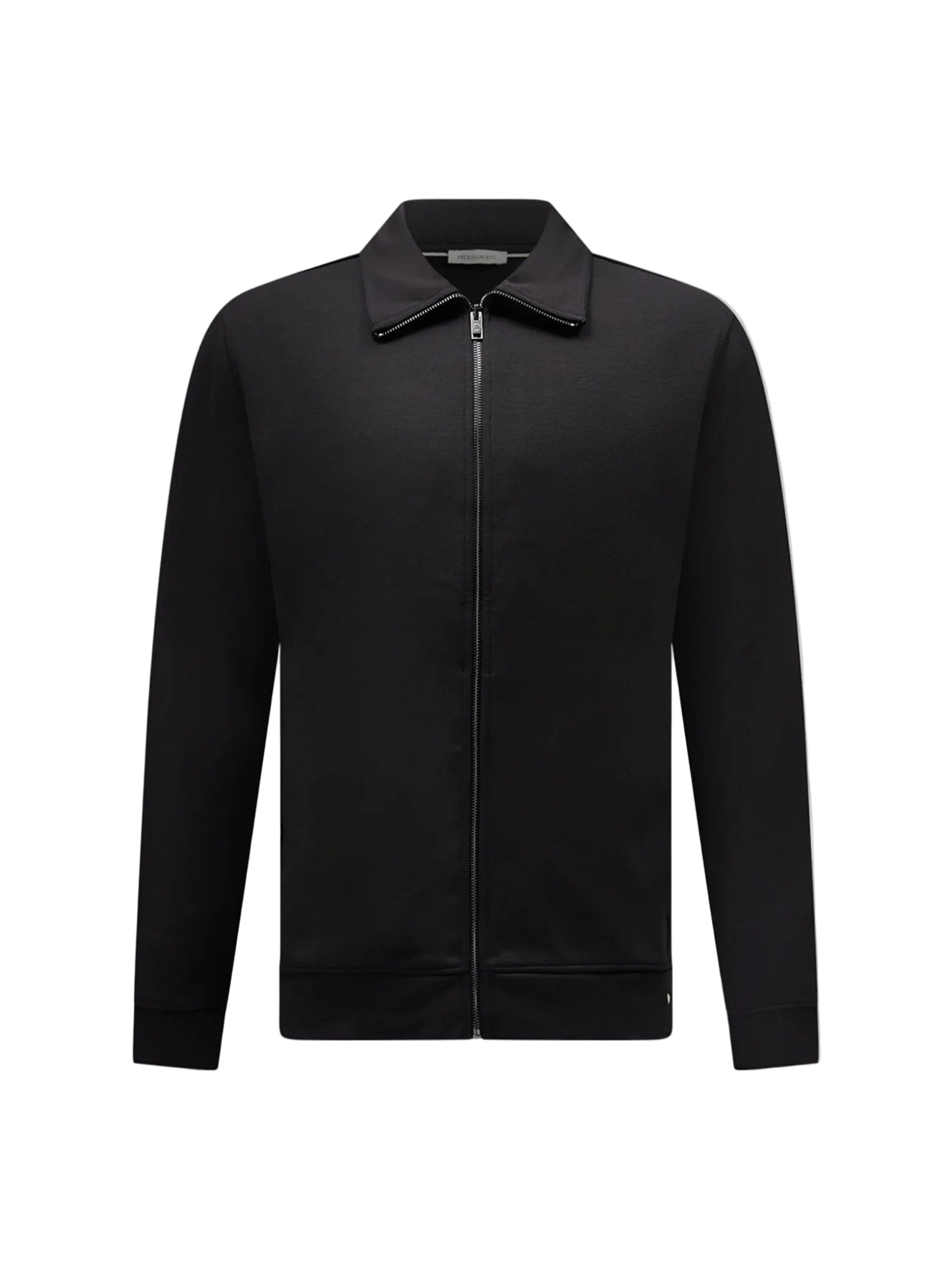 Jersey Interlock Zip Funnel Sweat in Black