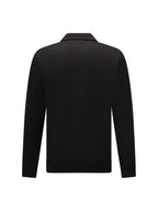 Jersey Interlock Zip Funnel Sweat in Black