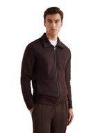 Jersey Interlock Zip Funnel Sweat in Java