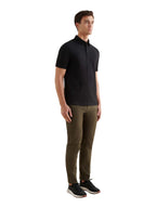 Slub Jersey Polo Shirt in Black