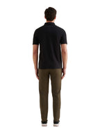 Slub Jersey Polo Shirt in Black