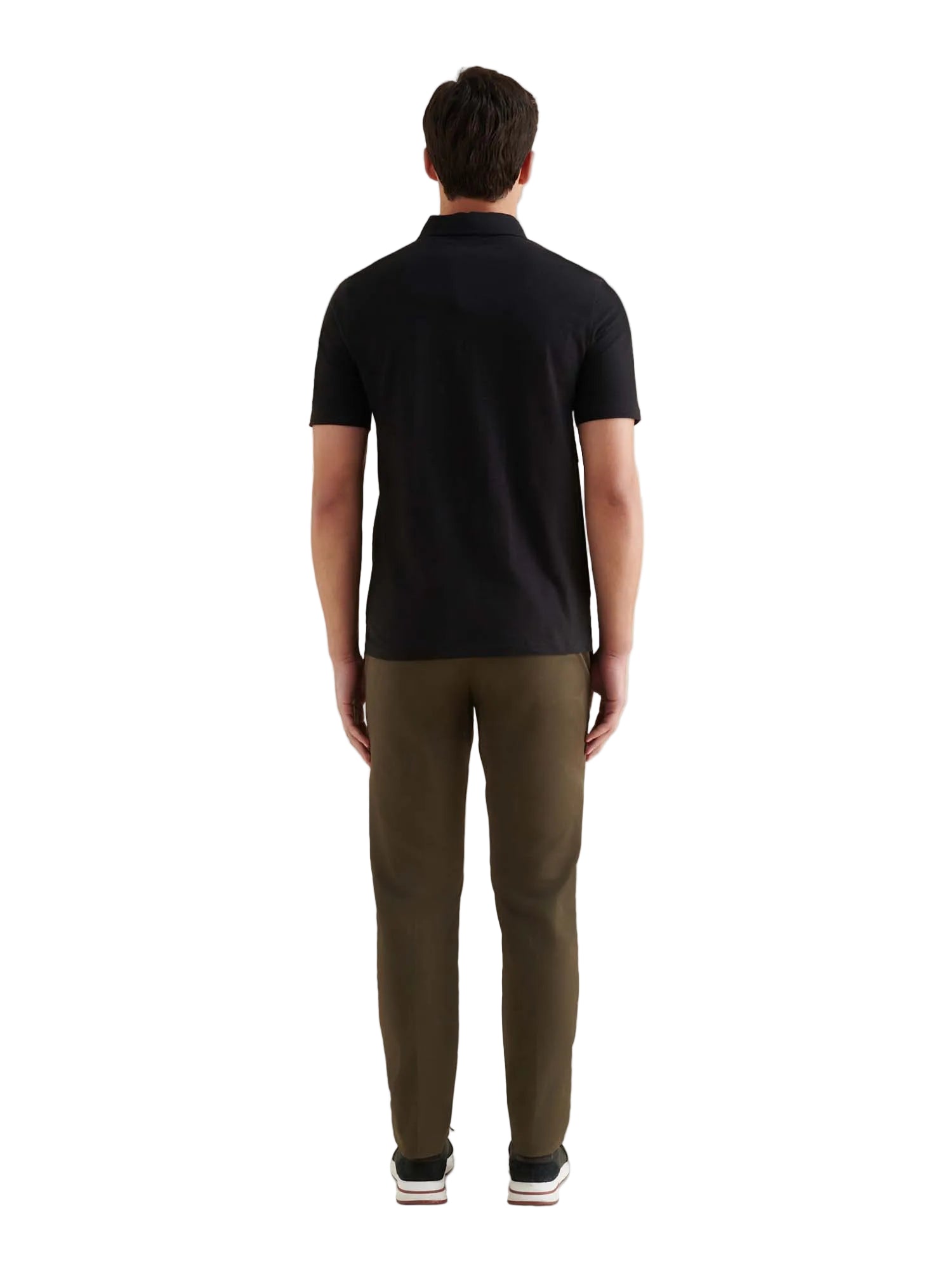 Slub Jersey Polo Shirt in Black