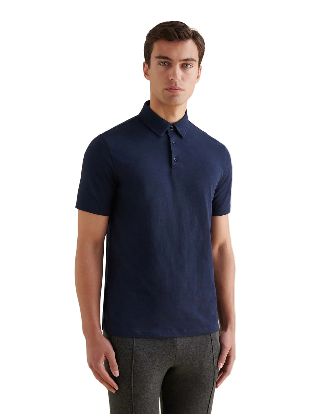 Slub Jersey Polo Shirt in Dark Sapphire Navy