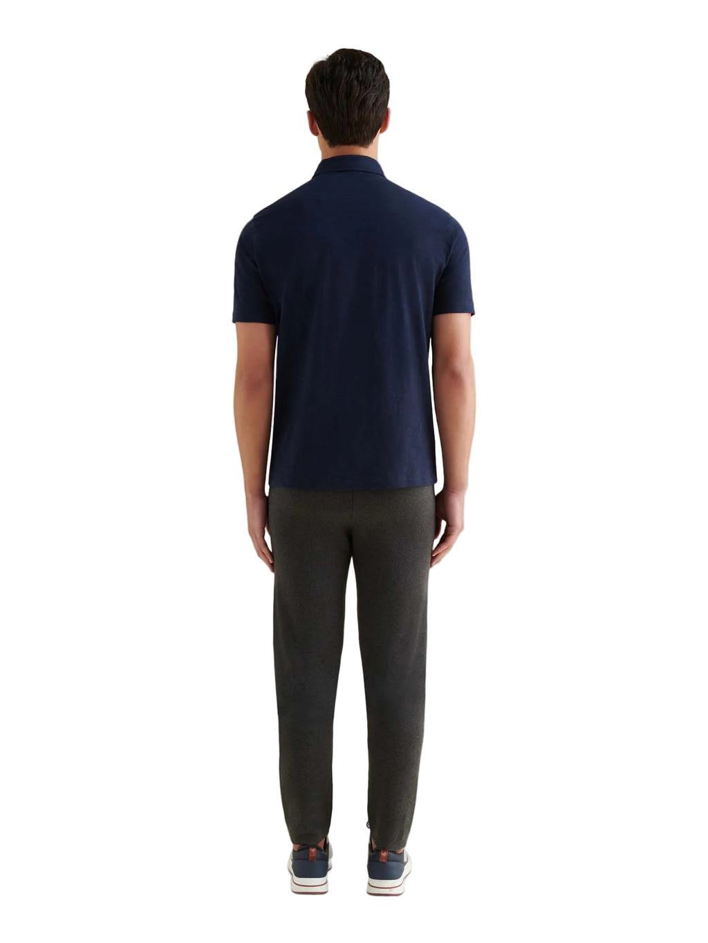Slub Jersey Polo Shirt in Dark Sapphire Navy