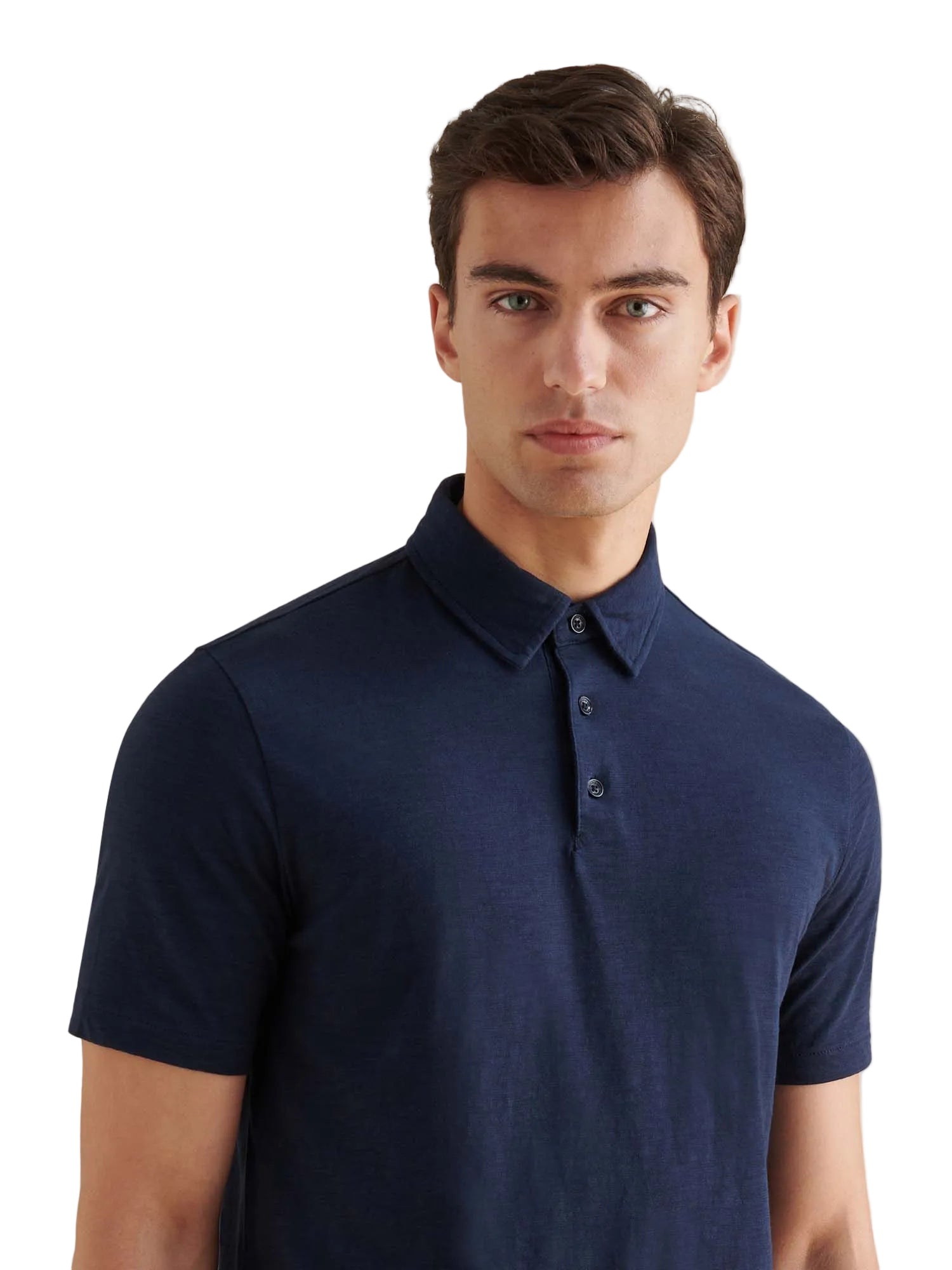 Slub Jersey Polo Shirt in Dark Sapphire Navy