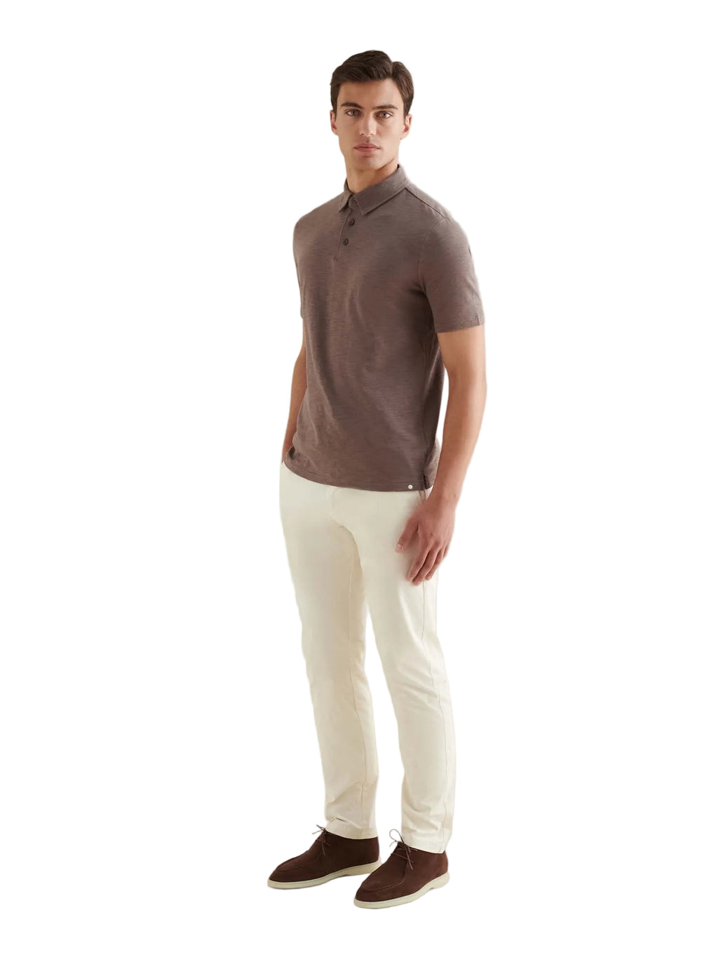 Slub Jersey Polo Shirt in Iron