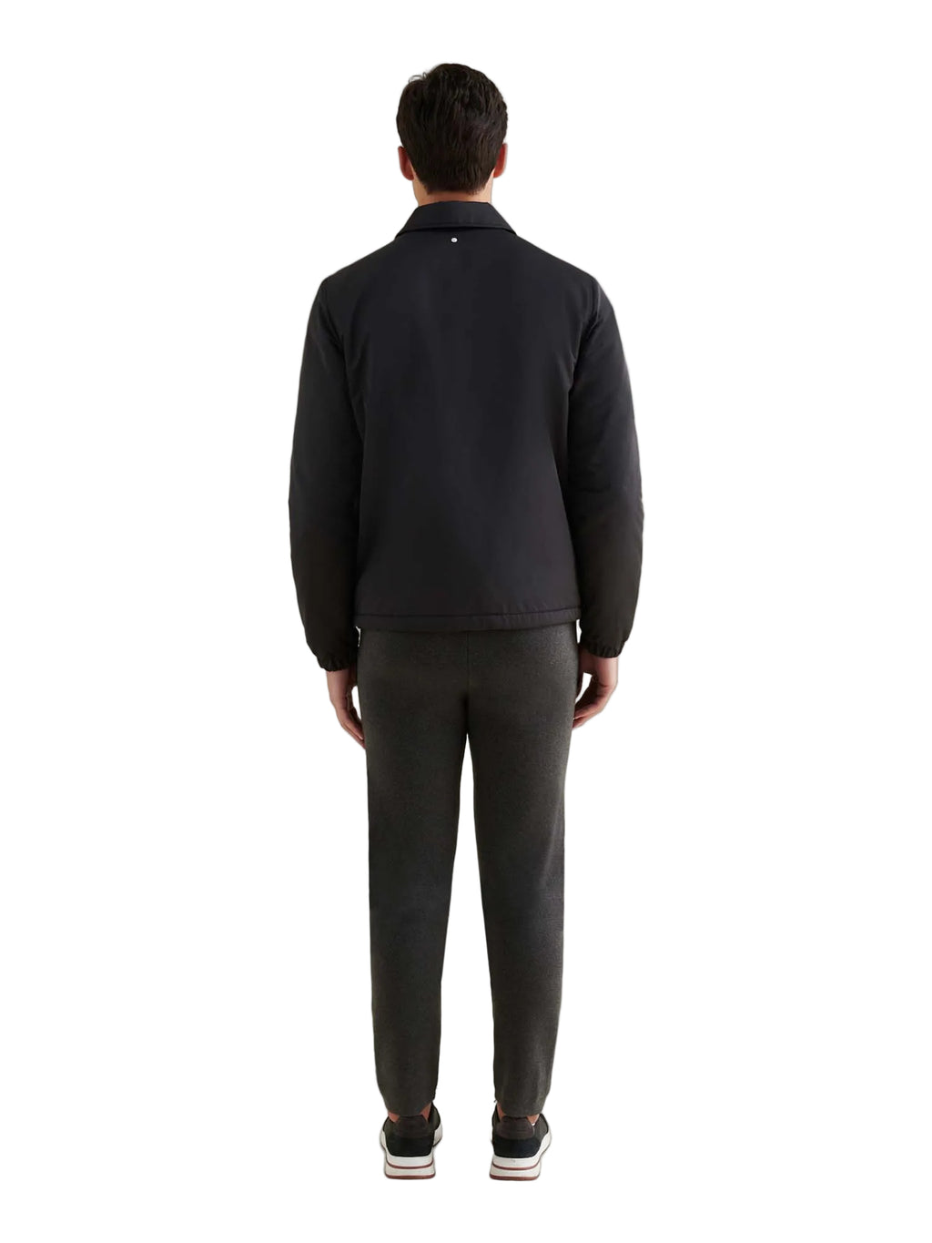 Light Padded Collar Bomber Jacket in Black