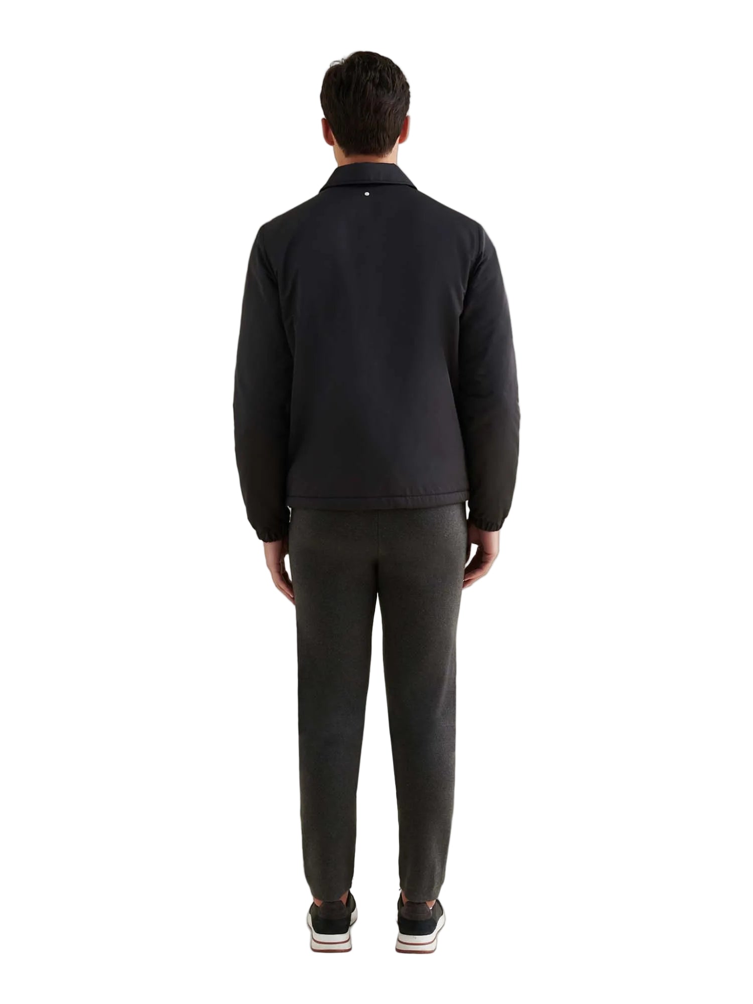 Light Padded Collar Bomber Jacket in Black