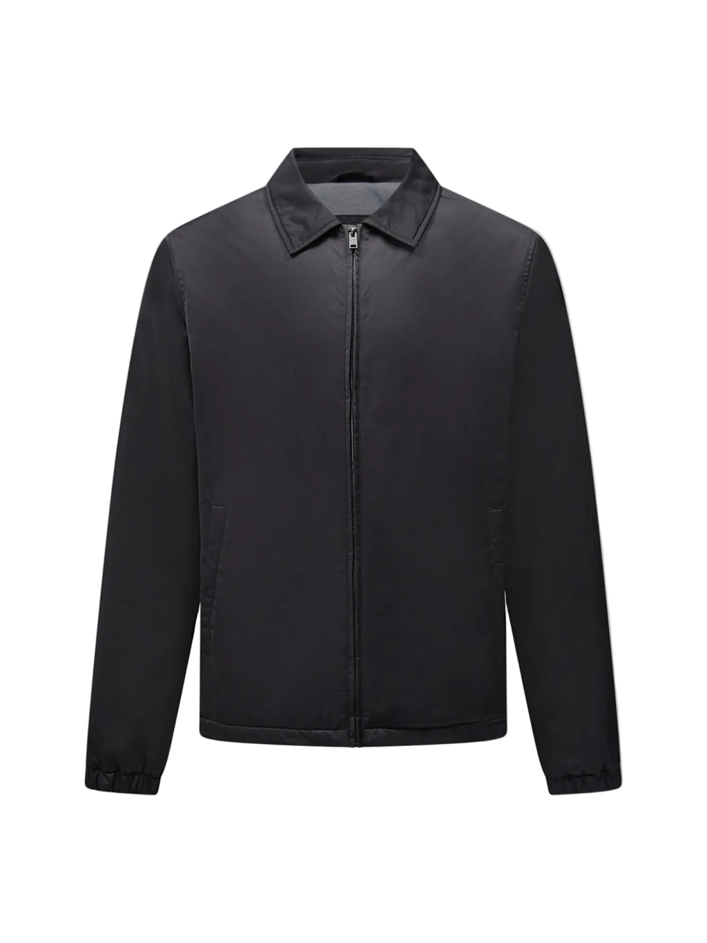 Light Padded Collar Bomber Jacket in Black