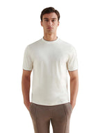 Double Layer Mercerised Cotton T-Shirt Egret