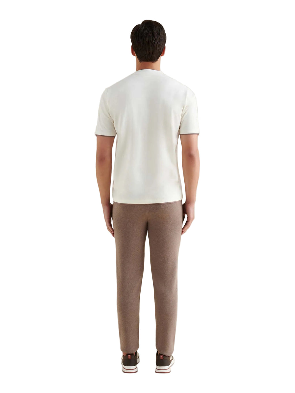 Double Layer Mercerised Cotton T-Shirt Egret