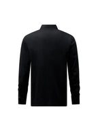 Mercerised Cotton Long Sleeve Polo Shirt Black