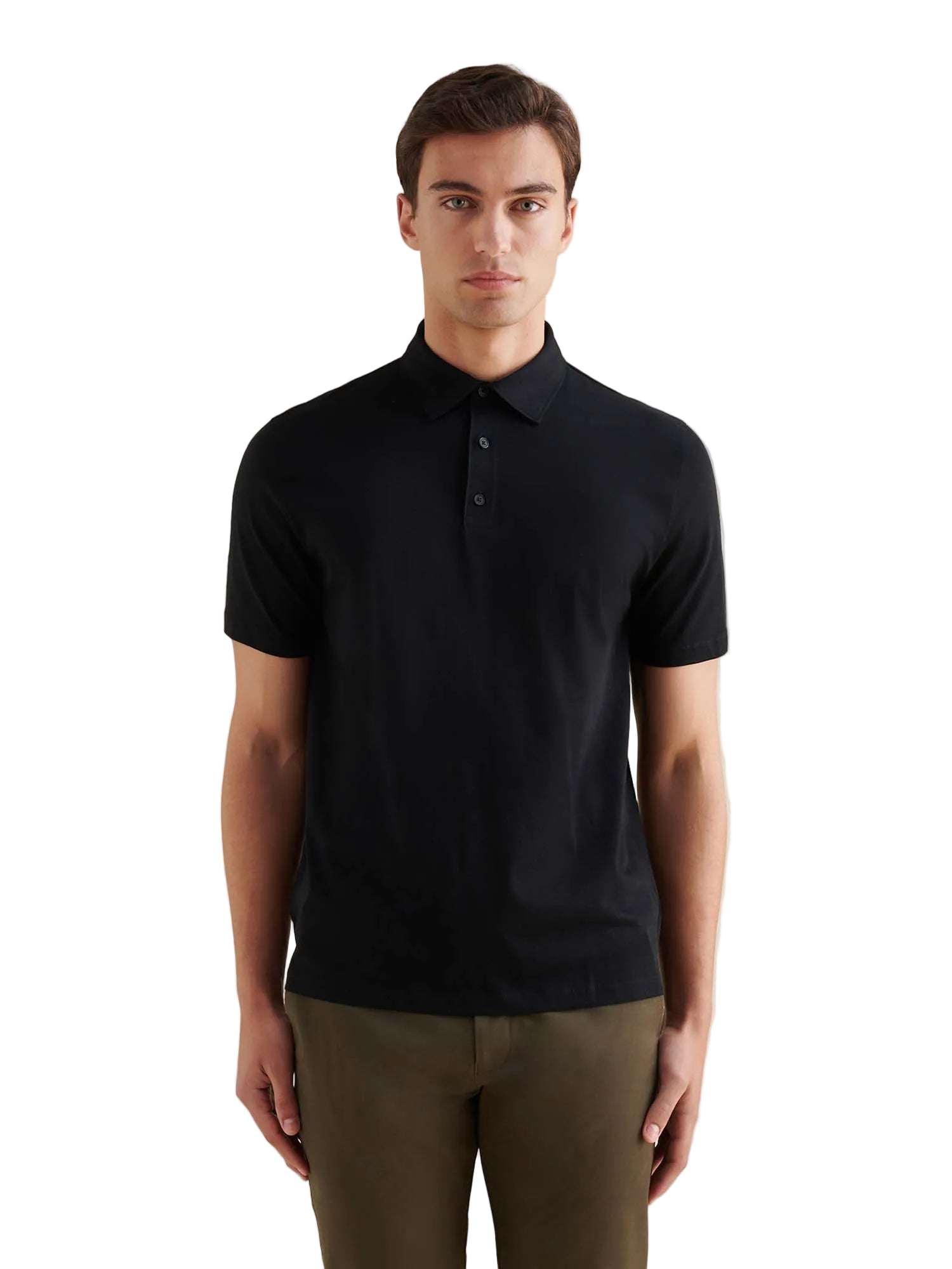 Mercerised Cotton Polo Shirt Black