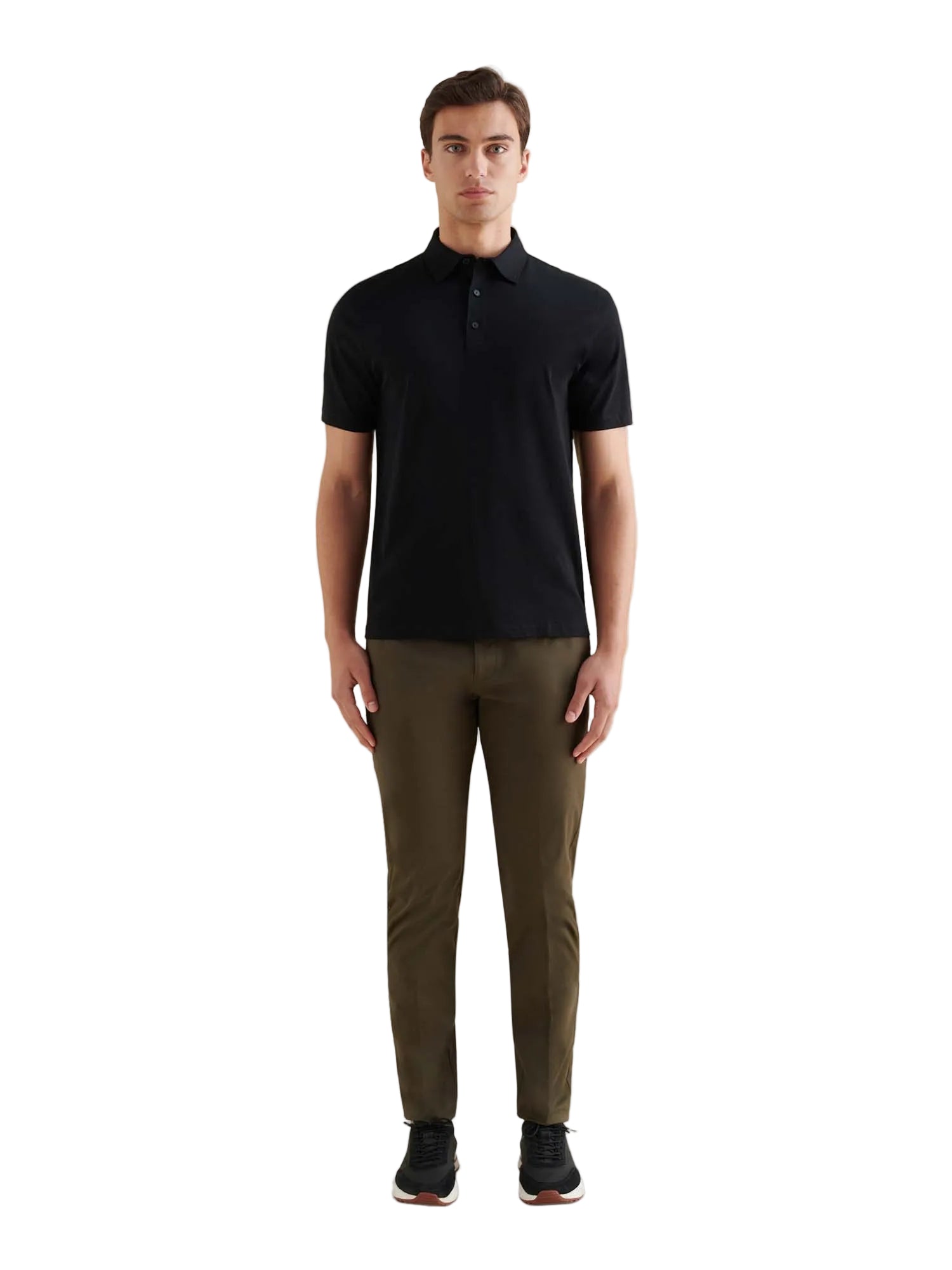 Mercerised Cotton Polo Shirt Black