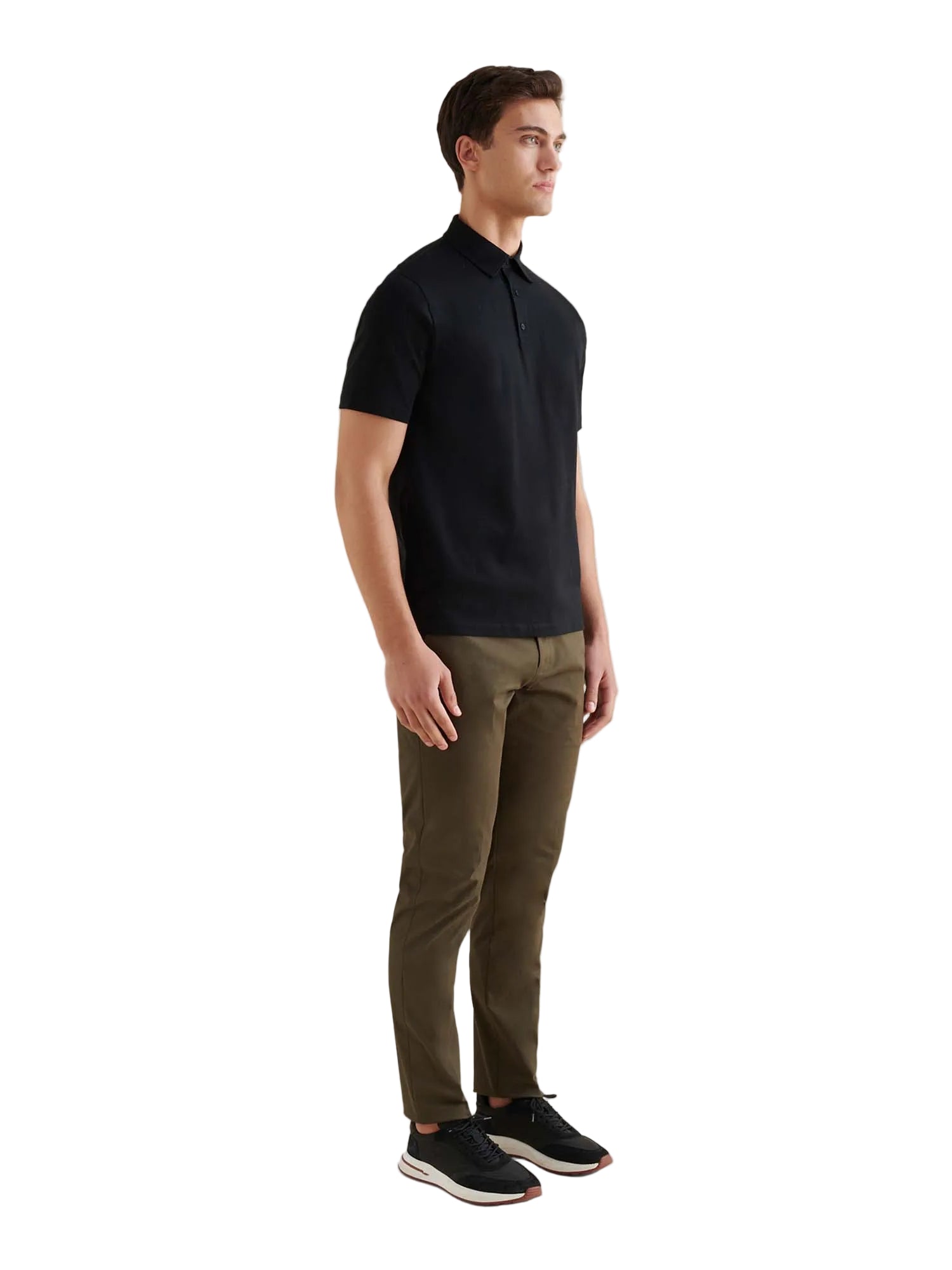 Mercerised Cotton Polo Shirt Black