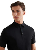 Mercerised Cotton Polo Shirt Black